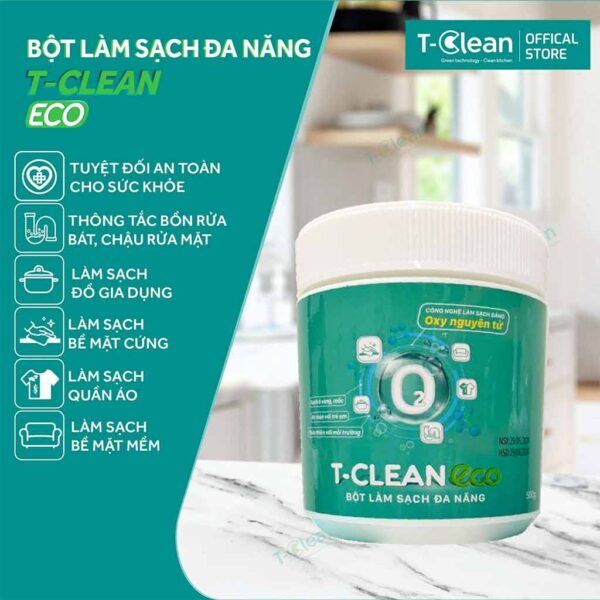 Bột Làm Sạch Đa Năng T-Clean Eco Hộp 500g