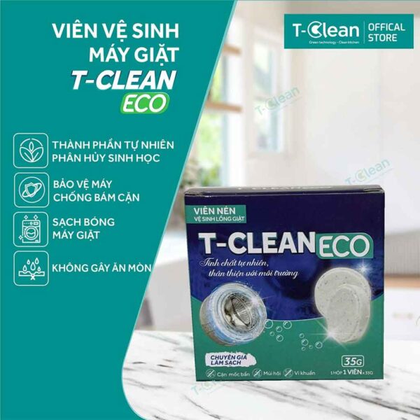 Viên Vệ Sinh Máy Giặt T-Clean Hộp 1 Viên