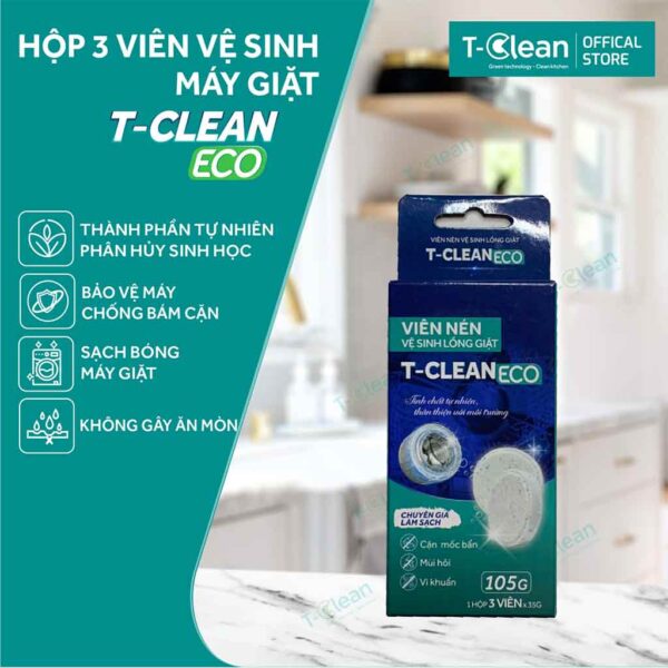 Viên Vệ Sinh Máy Giặt T-Clean Hộp 3 Viên