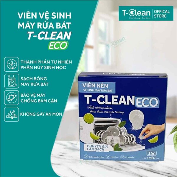 Viên Vệ Sinh Máy Rửa Bát T-Clean Eco Hộp 1 Viên