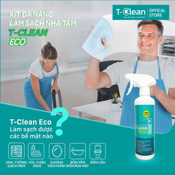 Xịt Đa Năng Làm Sạch Nhà Tắm T-Clean Eco Chai 500ml